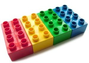 Colourful building bricks